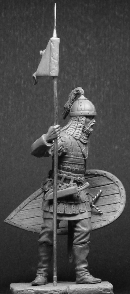 CHM-54040. Византийский тяжеловооруженный воин, 10-11 века. 54 mm. Материал - смола.jpg