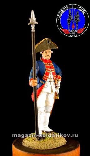 Унтер-офицер мушкетёрского Цеге фон Мантейфеля полка с 1756 по 1761г, 1:30, Оловянный парад