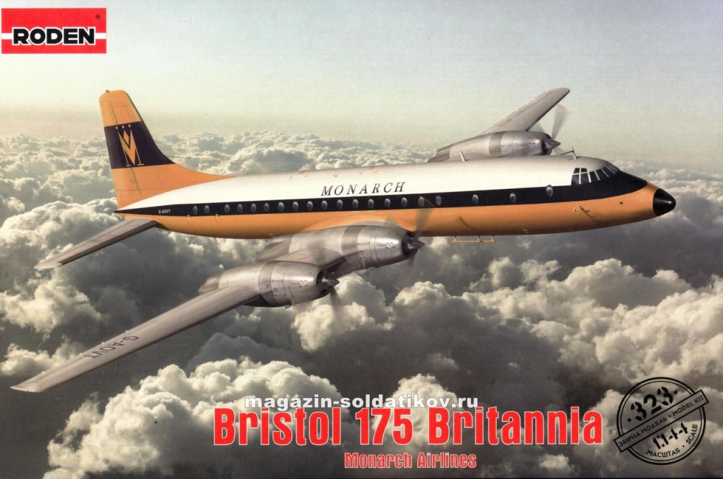 Самолёт Bristol 175 Britannia Monarch Airlines, 1/144 Roden