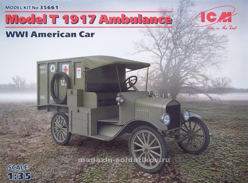 Американский санитарный автомобиль IМВ Model T 1917 (1/35) ICM