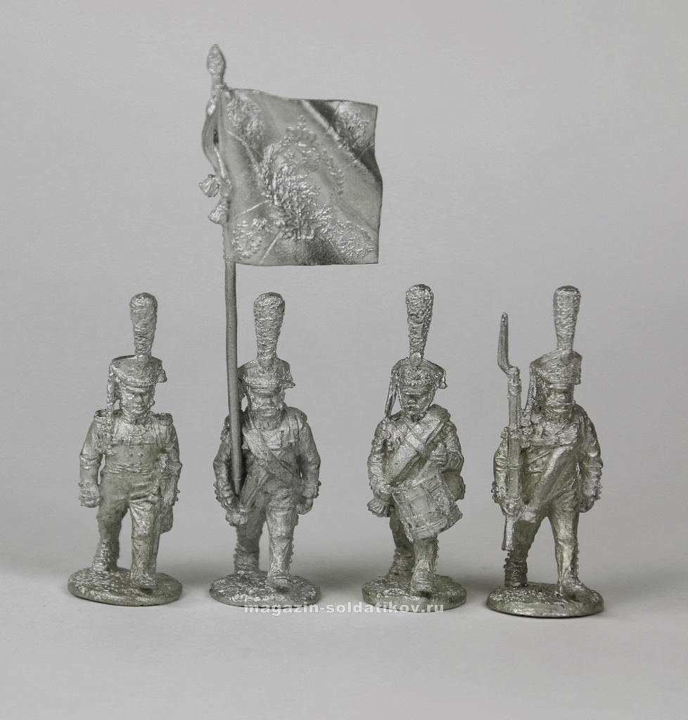 Русская гвардия 1812-1814 гг., командный набор, 4 шт., 28 мм STP-miniatures