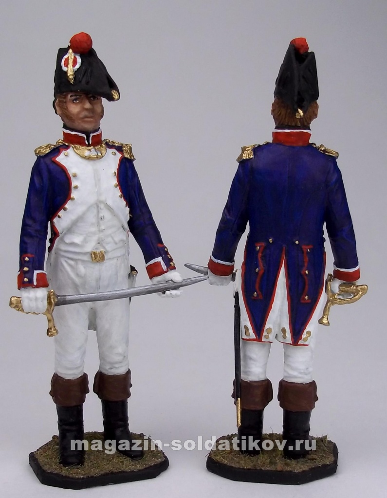Офицер-гренадер линейного полка, Франция 1808-1812 гг., 54 мм, Экипаж