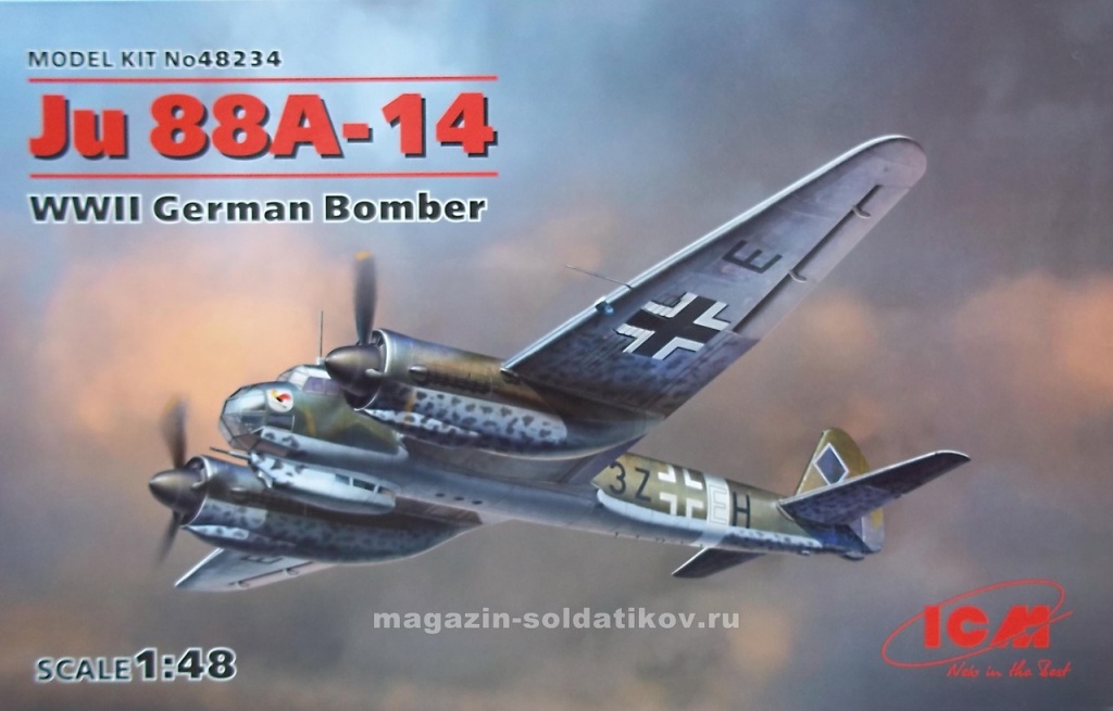 Ju 88A-14, Германский бомбардировщик ІІ МВ (1/48) ICM