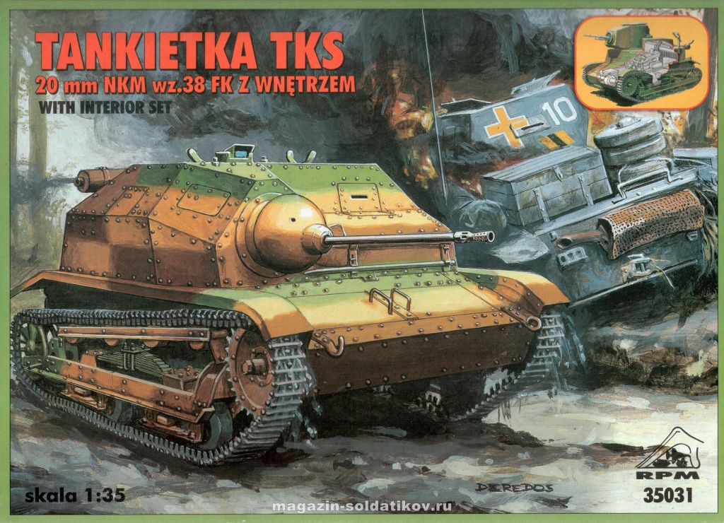 Танкетка TKS с 20-мм орудием NKM,1:35, RPM, 35031