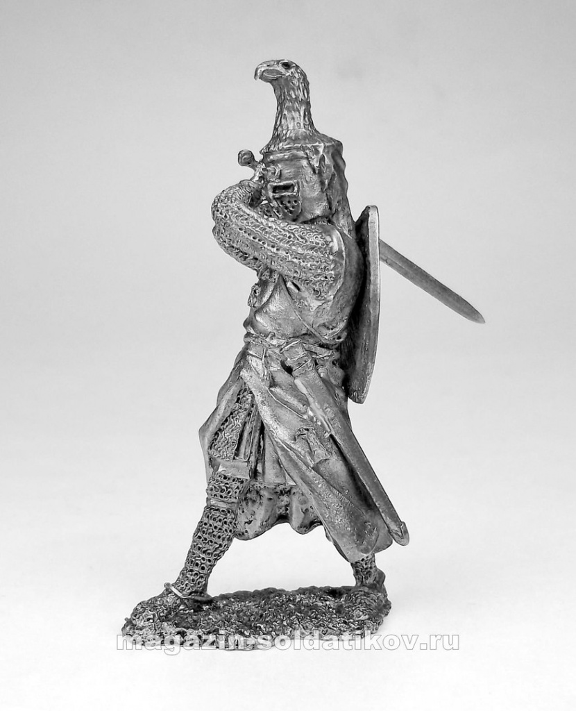 Германский рыцарь с мечом XII век 54 мм, Солдатики Публия