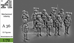 Сборные фигуры из смолы Мотострелковое отделение, 1:72, Alex miniatures