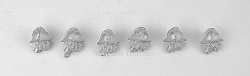 Сборная фигура из металла Набор голов, Первая мировая война (набор 6 шт, олово) 28 мм STP-miniatures