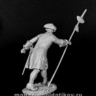 Сборная миниатюра из смолы Русский офицер пехоты Петра I 1704-20 гг. 54 мм, Chronos miniatures