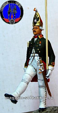 Сборная миниатюра из металла Унтер-офицер лейб гвардии 1796-1800 гг, 1:30, Оловянный парад - фото