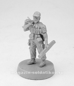 Сборная фигура из смолы Штурмовик, серия «Наемники» 28 мм, ArmyZone Miniatures