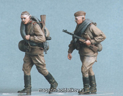 Сборная миниатюра из смолы Т 35037 Советская пехота. Курск 1943. Две фигуры. 1/35 Tank