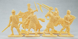 Солдатики из пластика Барон Хлодомир и его люди 54 мм ( 4+2 шт, топленое молоко), Воины и битвы