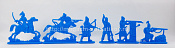 Солдатики из пластика Орбулак, 1643 год. Казахи, часть 1 (6 шт, голубой), 52 мм, Солдатики ЛАД - фото