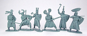 Солдатики из мягкого резиноподобного пластика Германские рыцари, XII век, (6шт), 1:32 , Солдатики Публия - фото