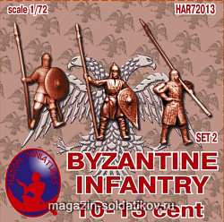 Фигурки из смолы Набор солдатиков «Византийская пехота век» X-XIII век, набор №2, (1/72) Haron
