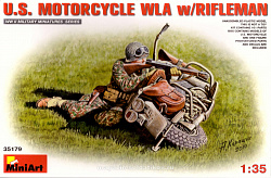 Сборная модель из пластика U.S.Motorcycle WLA with Rifleman MiniArt (1/35)