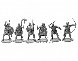Сборные фигуры из смолы Англосаксы (6 фигур), 40 мм, V&V miniatures