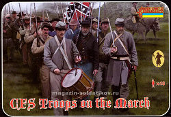 Солдатики из пластика Конфедераты на марше. Геттисберг (1/72) Strelets