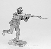 Миниатюра из олова Советский морской пехотинец с карбином (черный бушлат),1941-1945 гг., 54мм, Три богатыря - фото