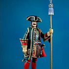 Сборная миниатюра из металла Обер-офицер лейб-гвардии Преображенского полка 1704-1712 гг., 1:30, Оловянный парад