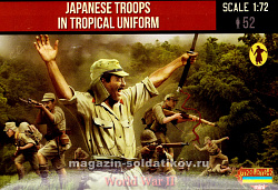 Солдатики из пластика Japanese Troops in Tropical Uniform (1/72) Strelets