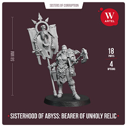 Сборные фигуры из смолы Sisterhood of Abyss: Bearer of Unholy Relic, 28 мм, Артель авторской миниатюры «W»
