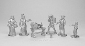 Сборные фигуры из металла Средние века, набор №1 (5 фигур + аксессуары) 28 мм, Figures from Leon - фото