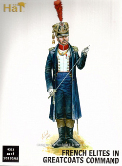 Солдатики из пластика French Light Infantry/Elites in Greatcoats Command (1:32), Hat