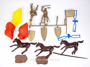 Солдатики из пластика Knights 3 mtd, 3 horses & 13 accessories 1:32, Timpo - фото