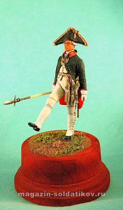 Сборная миниатюра из металла Обер-офицер лейб гвардии 1797 г, Россия 1:30, Оловянный парад