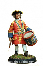 Сборная миниатюра из металла Барабанщик. Гвардия. Англия. 1704 г (40 мм) Драбант - фото