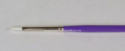 Кисть синтетика белая плоская №1 (фиолет. ручка)