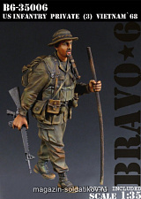 Сборная миниатюра из смолы U.S. Infantry Private (3), Vietnam '68, (1/35), Bravo 6 - фото