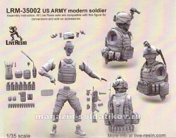 Сборная фигура из смолы Современный солдат армии США, 1:35, Live Resin