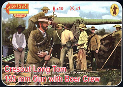 Солдатики из пластика Cresout Long Tom 155 mm with Boer Crew (1/72) Strelets