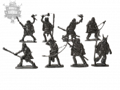 фигурки из пластика Кроманьонцы, 54 мм ( 8 шт, цвет - серебряный, б/к), Воины и битвы - фото