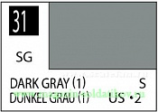 Краска художественная 10 мл. темно-серая (1), полуглянцевая, Mr. Hobby. Краски, химия, инструменты - фото