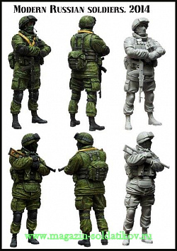 Сборная миниатюра из смолы ЕМ 35098 Современные российские солдаты, 1/35 Evolution