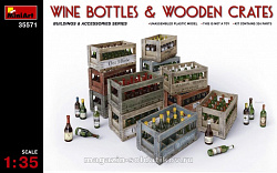 Сборная модель из пластика Винные бутылки с ящиками MiniArt (1/35)