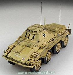 Масштабная модель в сборе и окраске Бронеавтомобиль SD.KFZ.234/1 6.Pz.Div., Czechia Aprl 1945, Panzerstahl