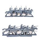 Солдатики из пластика Игровой состав набора: Конница армии Карла XII (4+6 шт, серый) 52 мм, Солдатики ЛАД