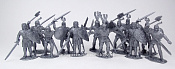 Солдатики из пластика Knights afoot 10 figures (silver) 1:32, Timpo - фото