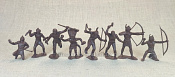 Солдатики из пластика Индейцы, набор из 8 фигур, 65 мм АРК моделc - фото