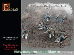 Солдатики из пластика Французская пехота, WWI, 1:72, Pegasus