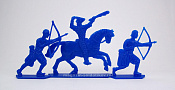 Солдатики из пластика Вильгельм Завоеватель, дополнительный набор (3 шт, синий) 52 мм, Солдатики ЛАД - фото
