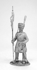 Миниатюра из олова 242 РТ Казак 2-го Александрийского конного полка С-Петербургского ополчения с пикой, 54 мм, Ратник - фото