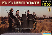 Солдатики из пластика Pom-Pom Gun with Boer Crew (1/72) Strelets - фото