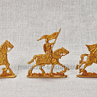 Солдатики из пластика Русские конные витязи (6 шт, пластик, золотой) Воины и битвы (6 шт.)