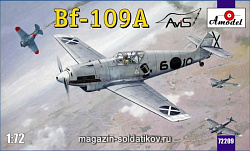 Сборная модель из пластика Мессершмитт Bf-109A истребитель Люфтваффе Amodel (1/72)