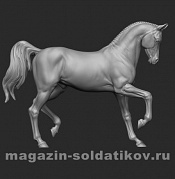 Сборная миниатюра из металла Лошадь, №5, 54 мм, Chronos miniatures - фото